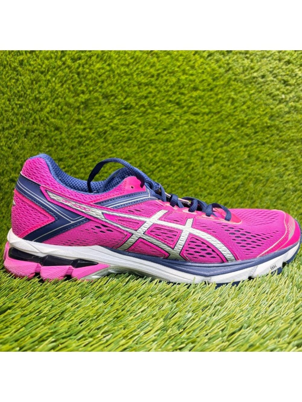 Asics GT-1000 4 Womens Size 11 Pink Blue Silver Athletic Running Shoes Sneakers